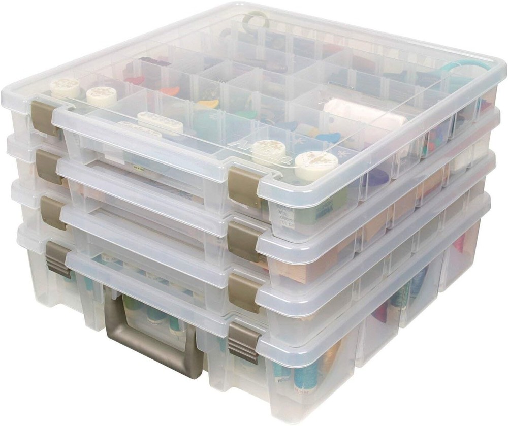 Super Satchel Thread Box, Portable Craft & Sewing Organizer with Thread Tray,...