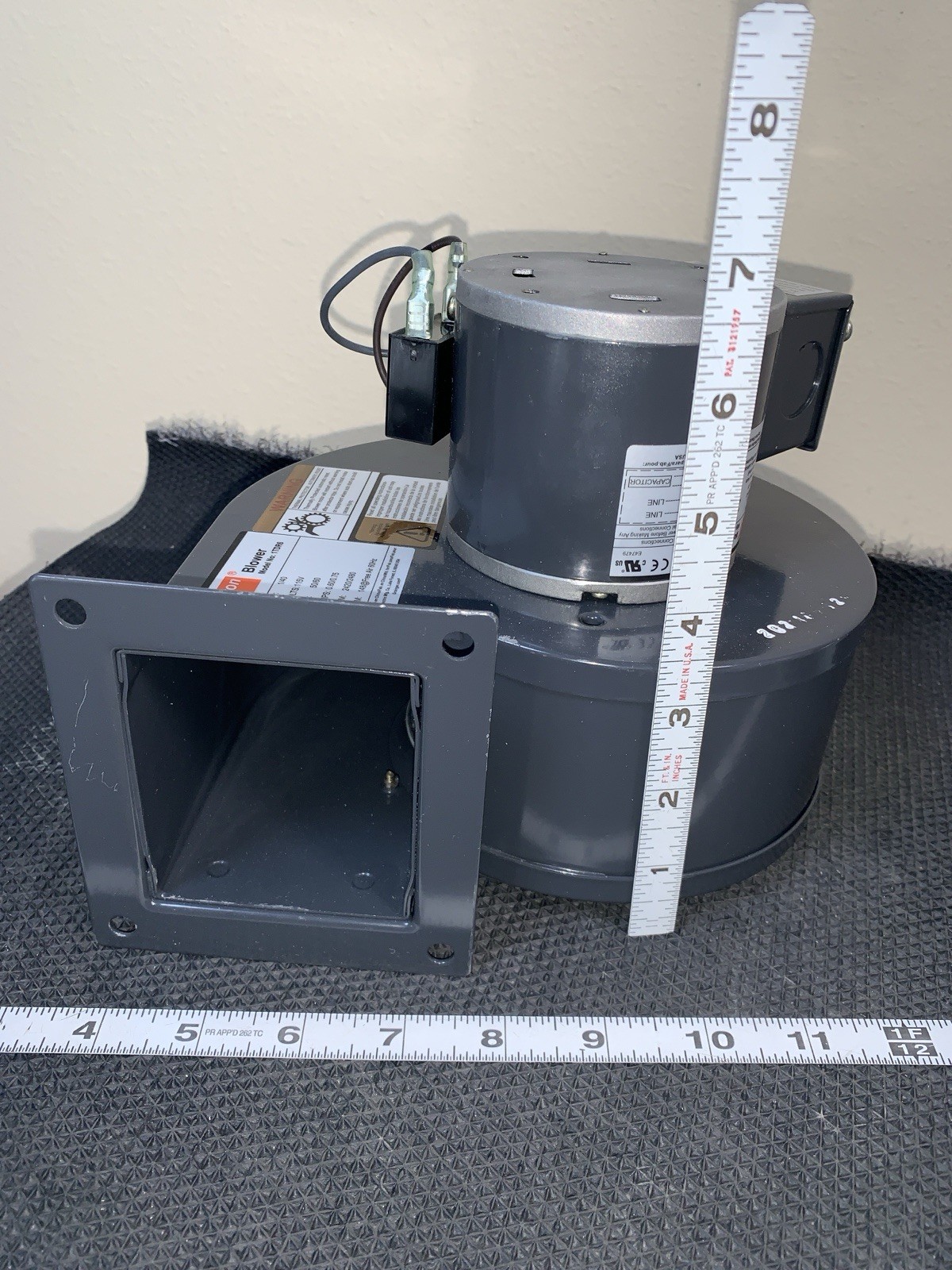 Dayton 1Tdr6 Rectangular Oem Blower, 2450 Rpm, 1 Phase, Direct Drive, Steel