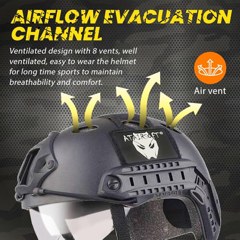 PJ Type Tactical Multifunctional Fast Helmet with Visor Goggles Version