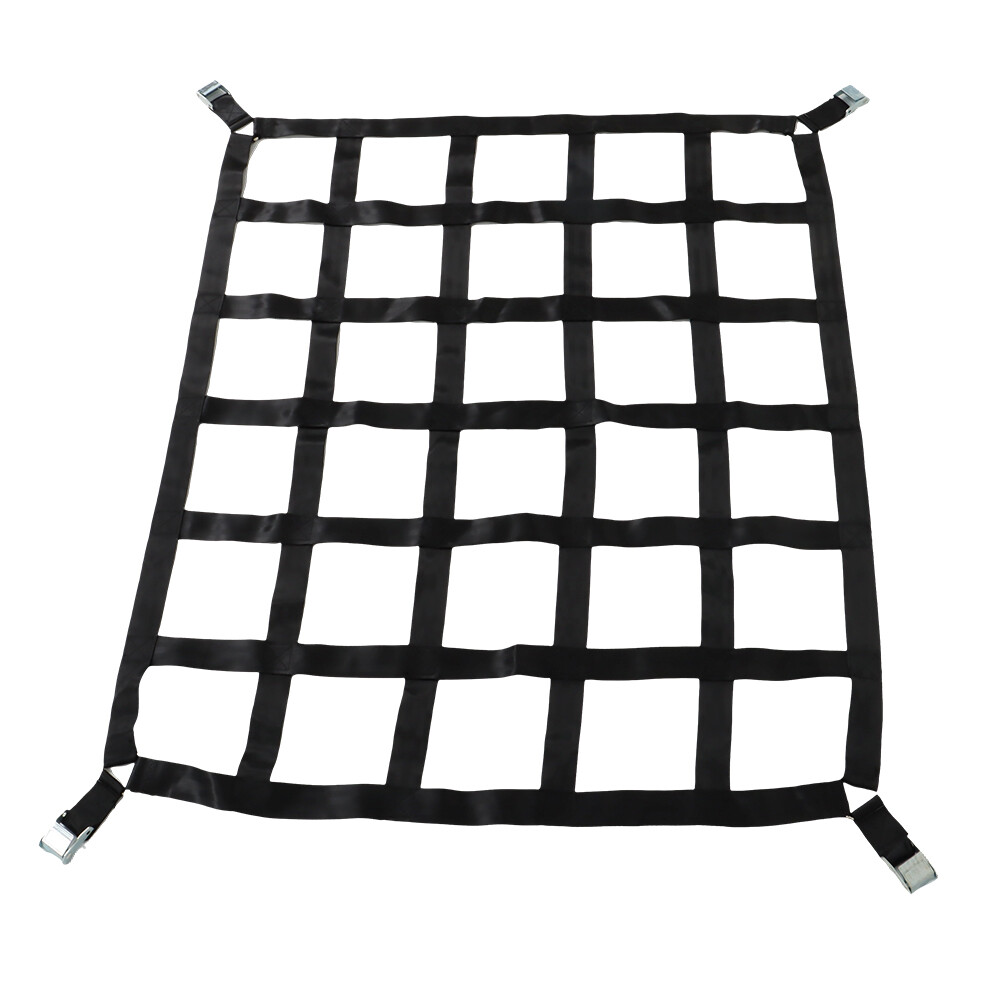 Heavy Duty polyester Cargo Net Webbing w/ Cam Buckles For Truck 50"x42" 1100LBS