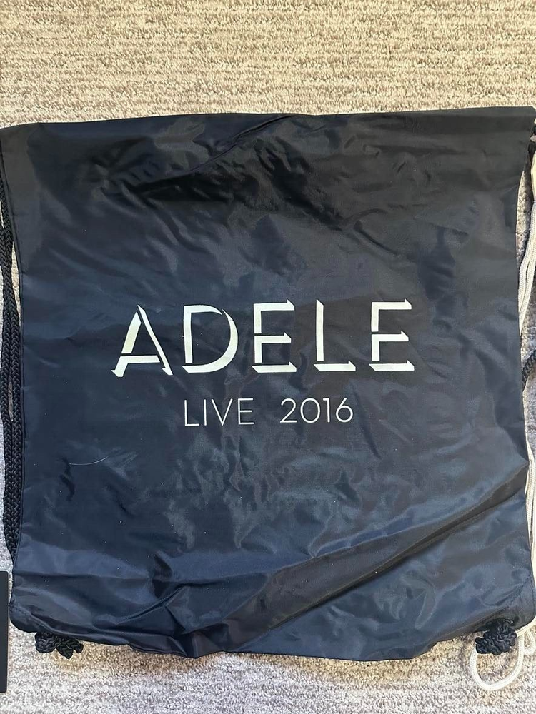 ADELE LIVE 2016 - Black Drawstring Bag + Lanyard - NEW