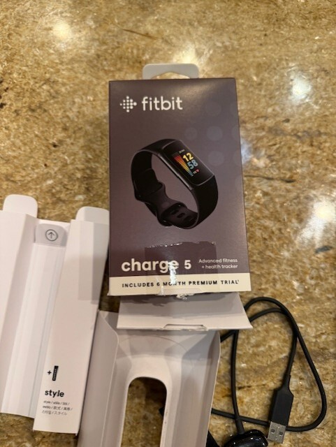 Fitbit Charge 5 Activity Tracker Black BAND CHARGER EMPTY BOX