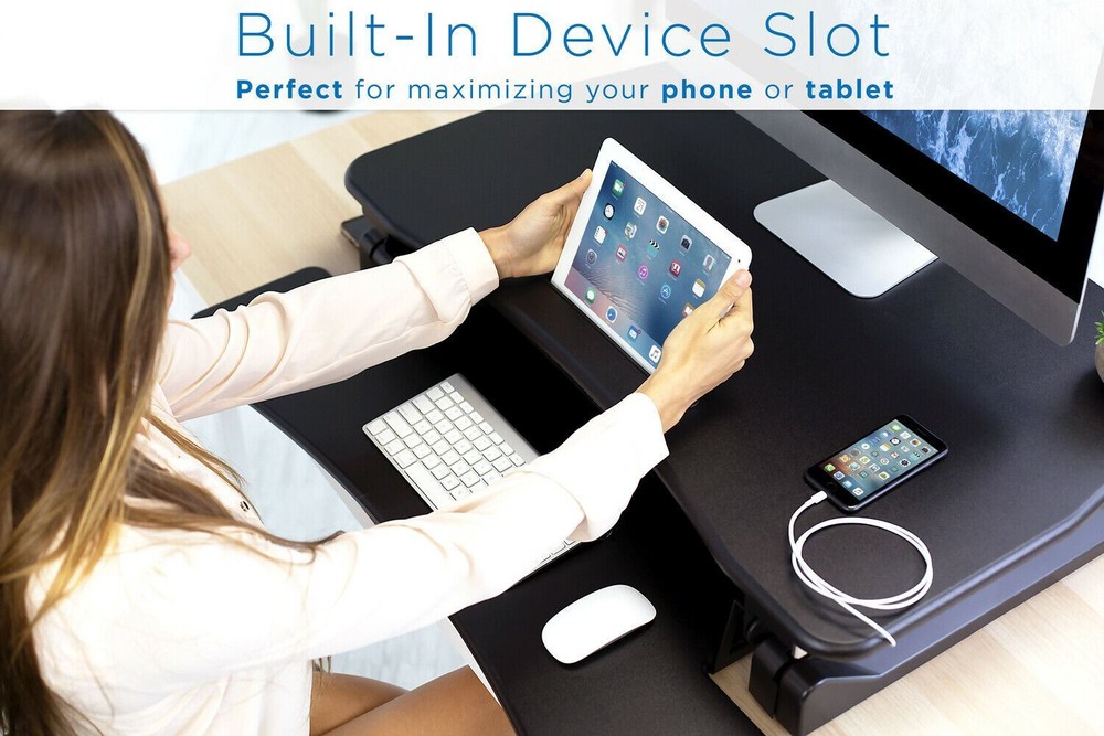 Mount-It! Electric Standing Desk Converter | Black | Open Box