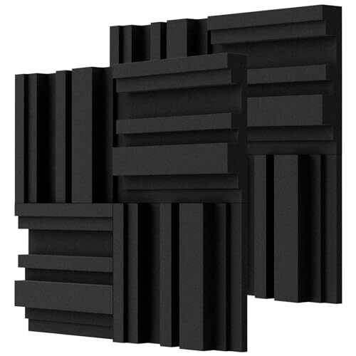 Thick Acoustic Foam Panels in Diffusion Pattern, 12 X 12 2'' Thickness, 8 pcs