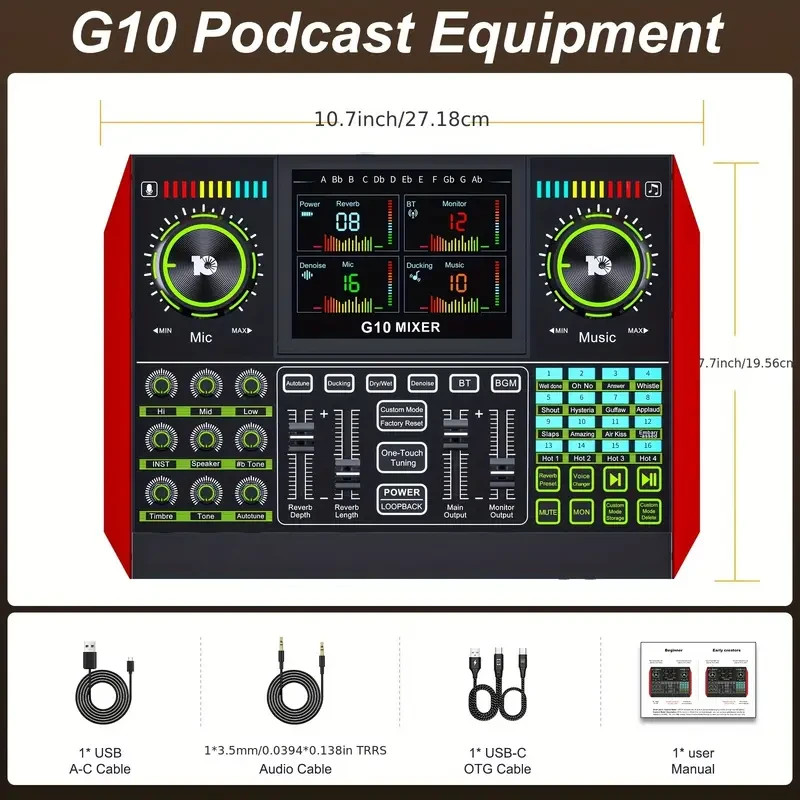 Audio Mixer - Multi-Function DJ Controller & Karaoke System for podcast