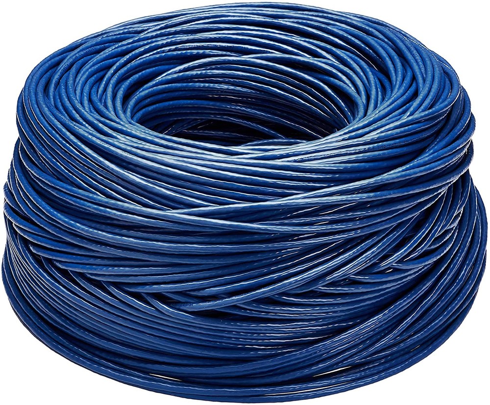 1000' Cat6 Ethernet Blue Bulk Network Cable 23AWG 600Mhz UL Bare Solid Copper