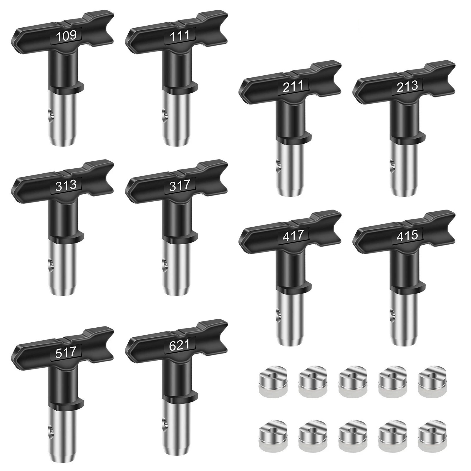 For 109-621 Series 10Pcs Reversible Spray Tips For Airless Paint Sprayer Nozzle