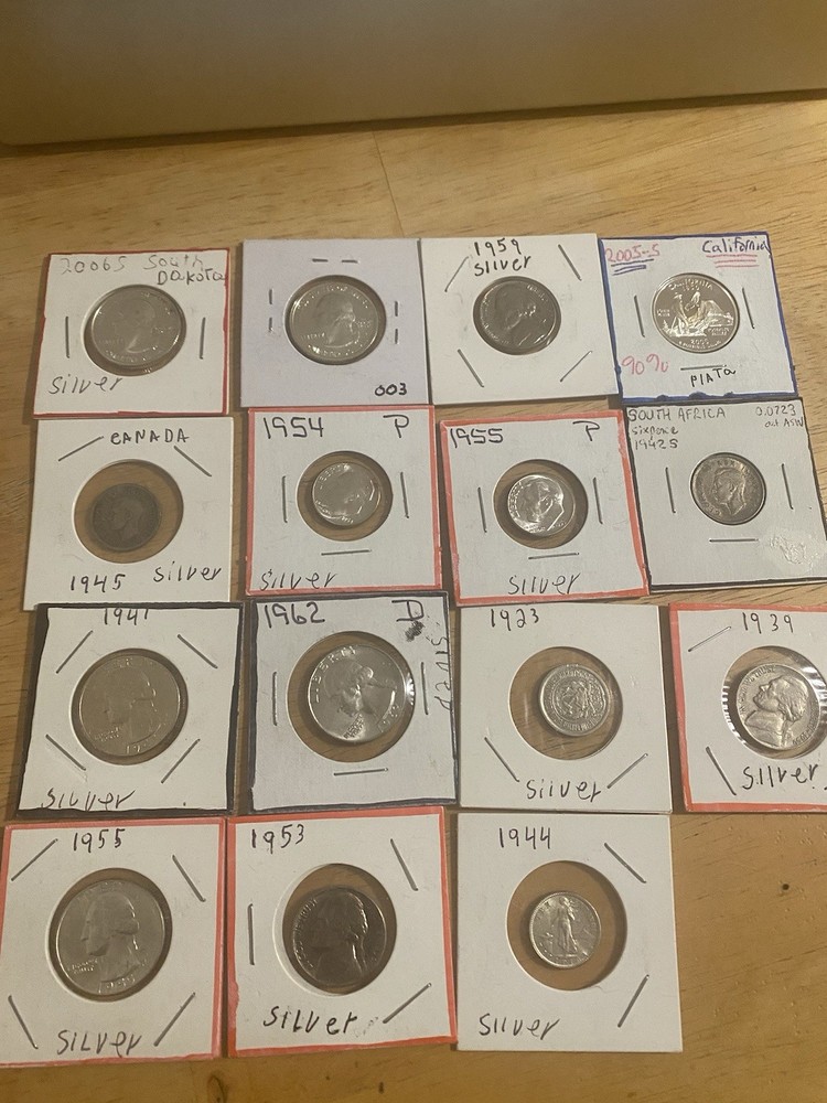 15 silver coins for collectors, in nice condition.