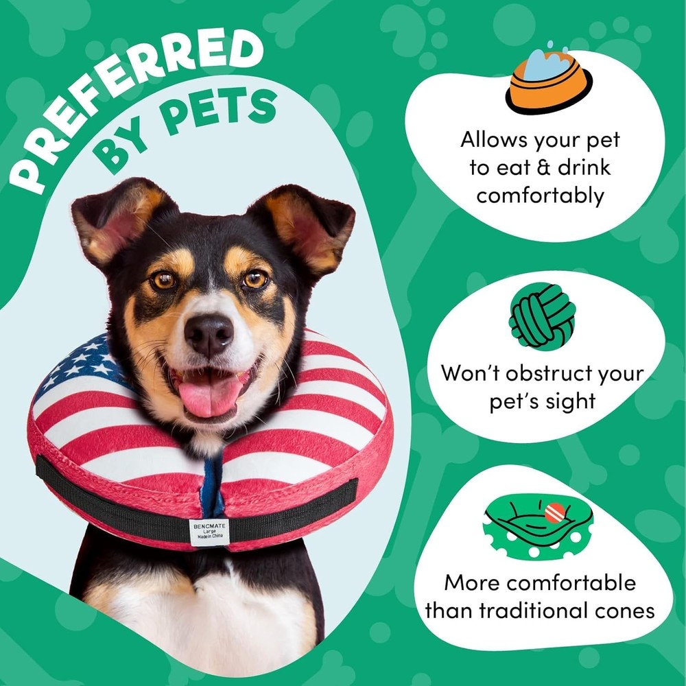 Inflatable Dog Cone Collar Alternative, Soft Dog Cone for Small Medium Large ...
