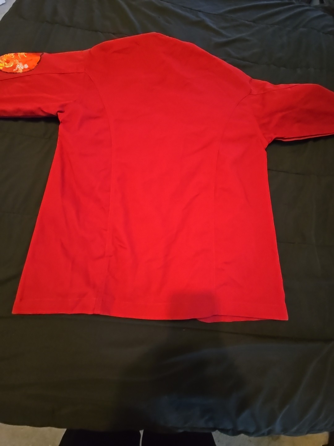 MERCER CULINARY Red Chef Jacket Coat Asian Dragon Cook Med RN# 142955 Used