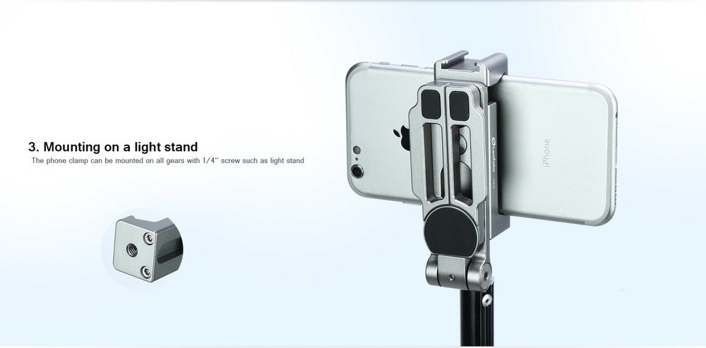 Leofoto PS-2 Multi-Functional Foldable Cellphone Stand Arca Cold Shoe Black