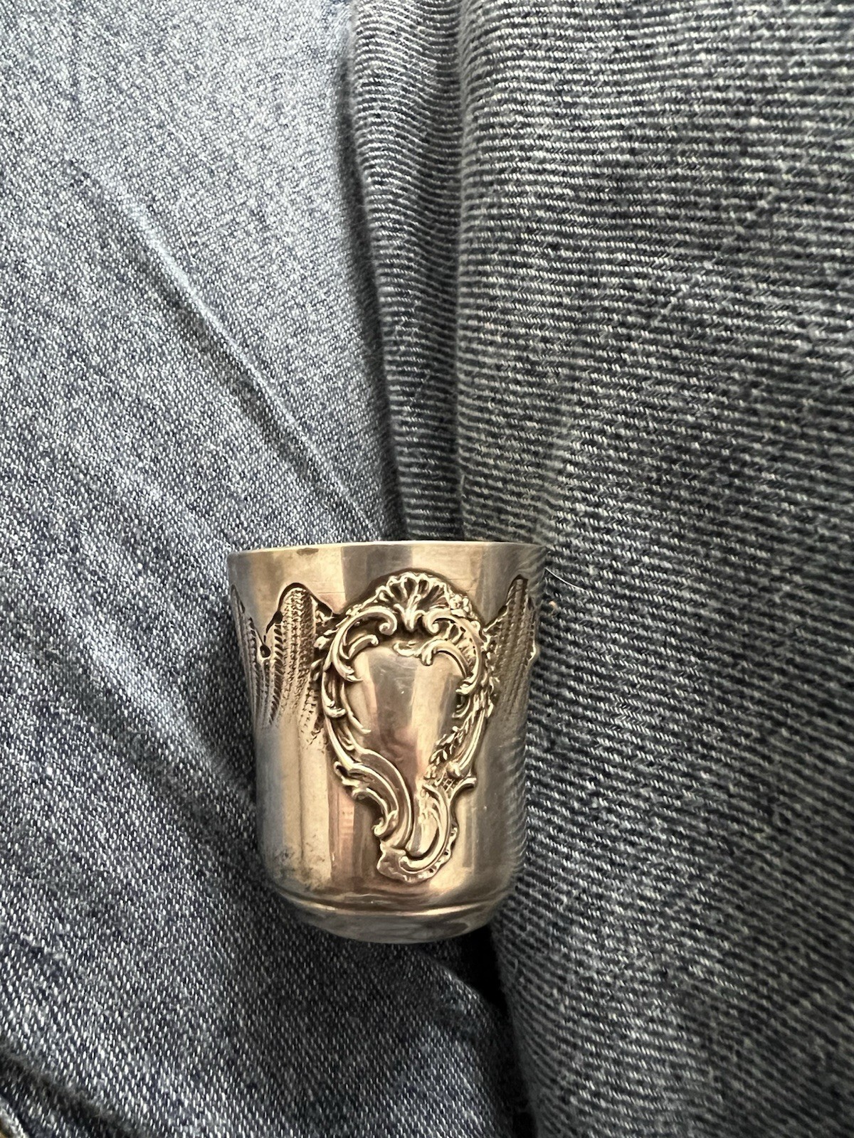 Antique Victorian French Sterling Silver Julep Cup Timbale Floral Hallmarked