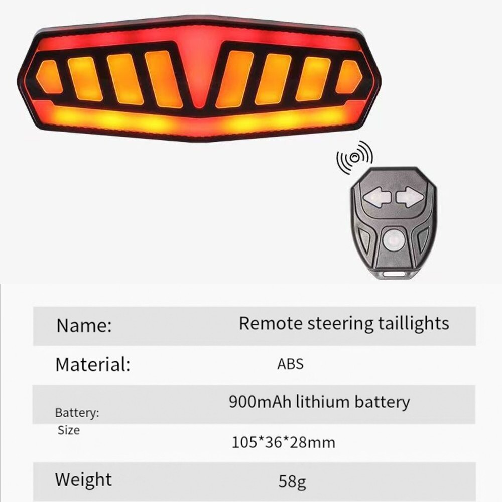 Bicycle Taillight with Wireless Remote Control and Multiple Flashing Modes