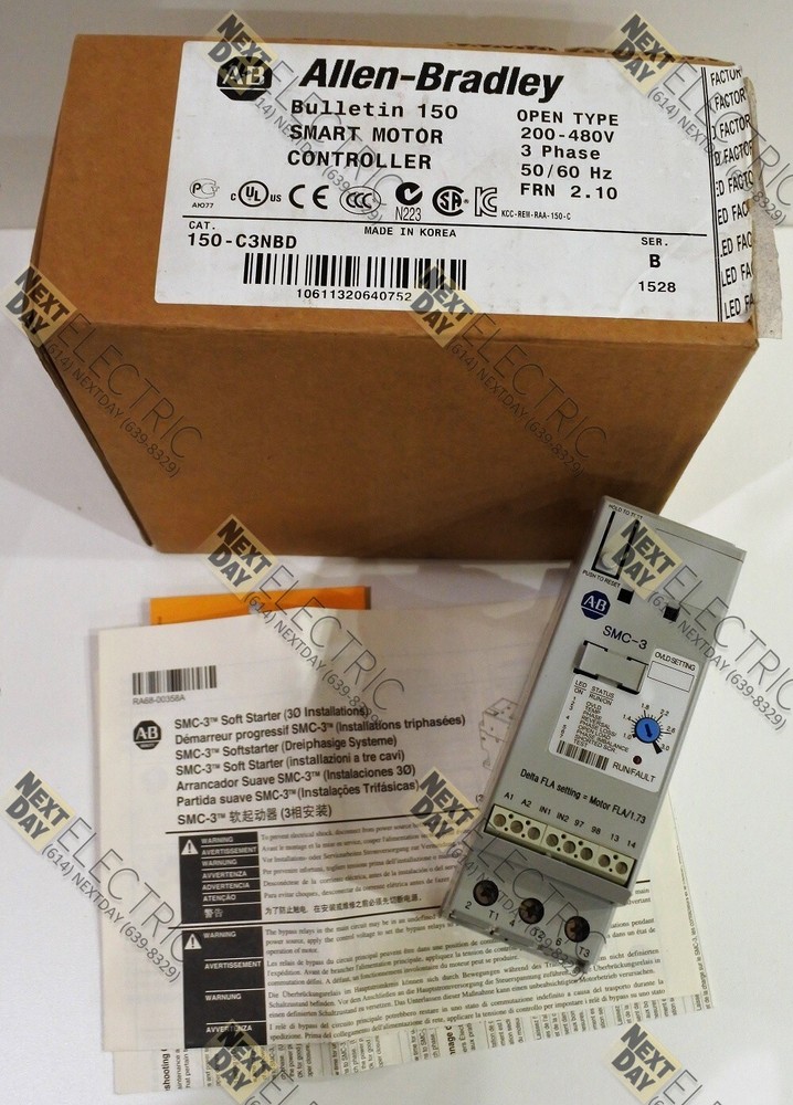 Allen Bradley, 150-C3NBD, Smart Motor Controller Soft Start Starter 5.2a