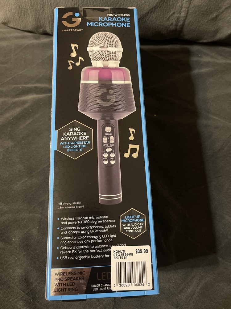 SMARTGEAR PRO WIRELESS BLUETOOTH KARAOKE MICROPHONE SPEAKER !! NEW IN BOX !!
