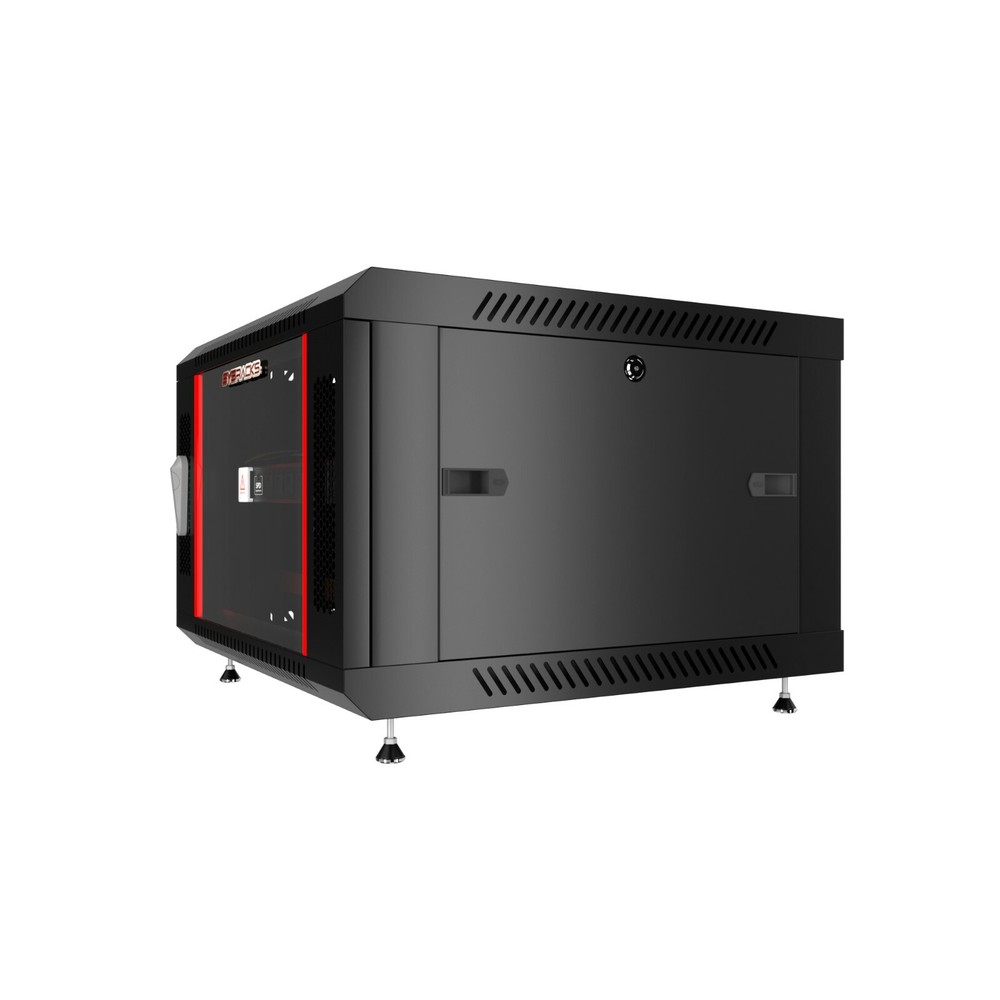6U Server Rack Locking Network Cabinet Data Enclosure with PDU-Feet-Fan-Shelf