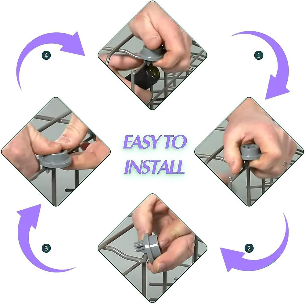 8-Pack Samsung Dishwasher Bottom Rack Wheel Rollers Replacement Parts