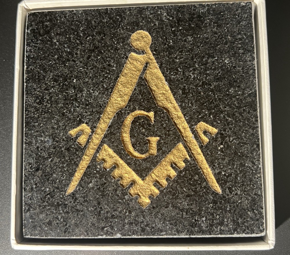 Free Masons Square Compass G Symbol Engraved Granite