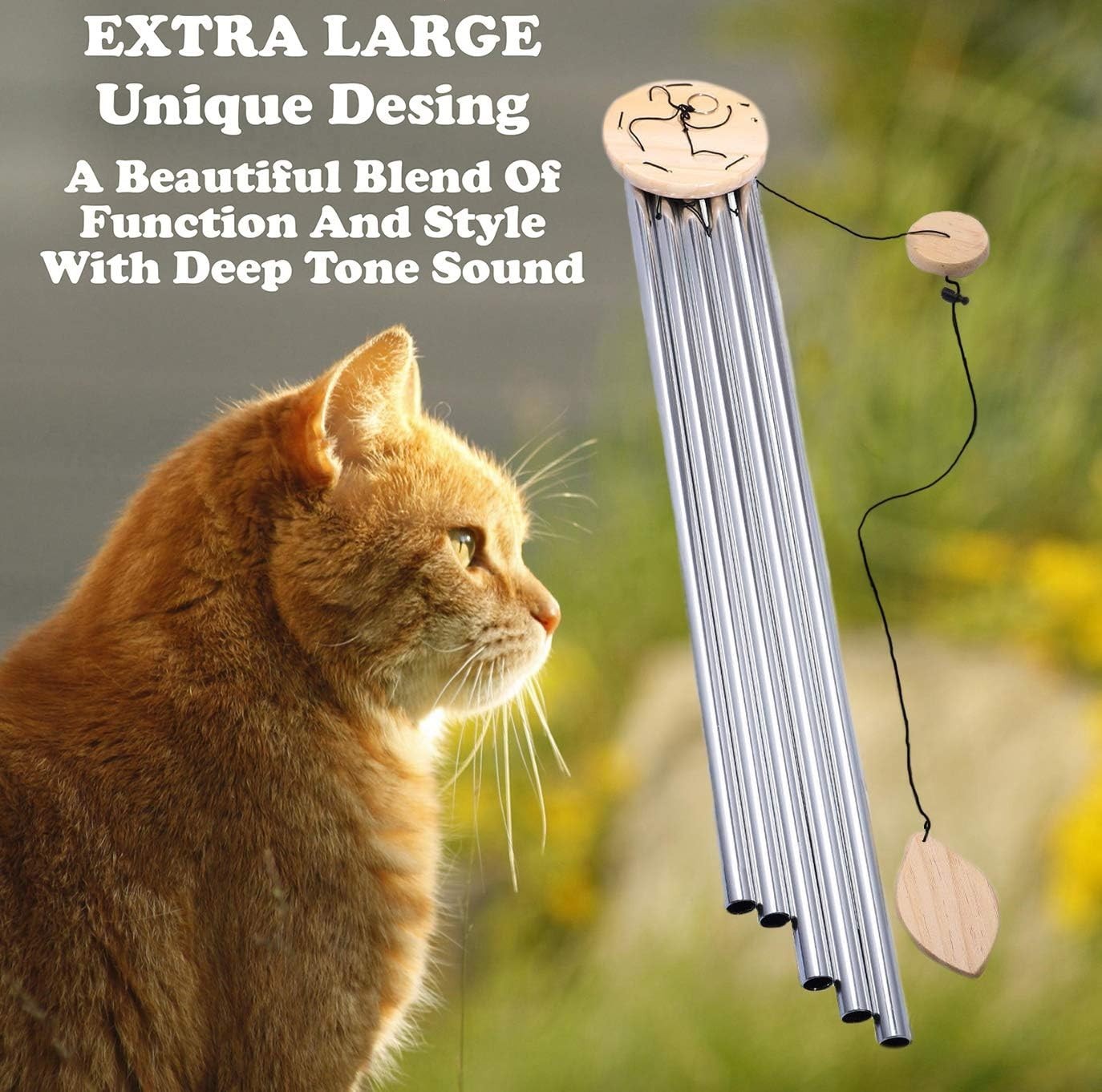 5' Big Extra Large 57" Wind Chime Deep Tone Tuned Resonant Bass Sound Church Win