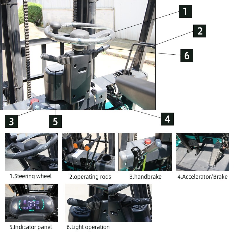 New 2024 2 Ton Rated Capacity Electric Forklift Lifter Lift Truck Two-stage mast