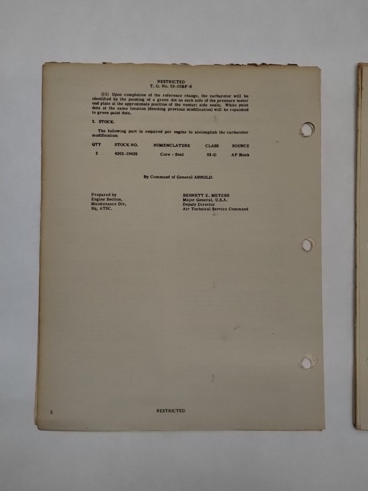 Chandler-Evans Model 58CPB-4 Carburetors Technical Orders-Original