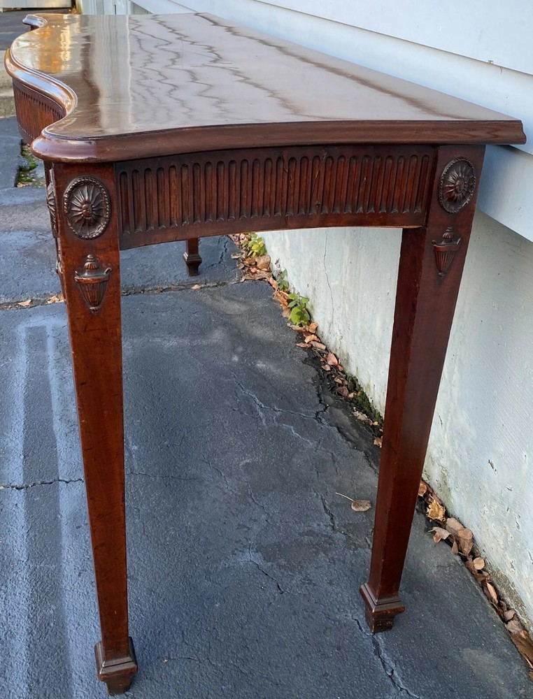 Georgian Mahogany Serpentine Two Drawer Sideboard, Serving or Console Table