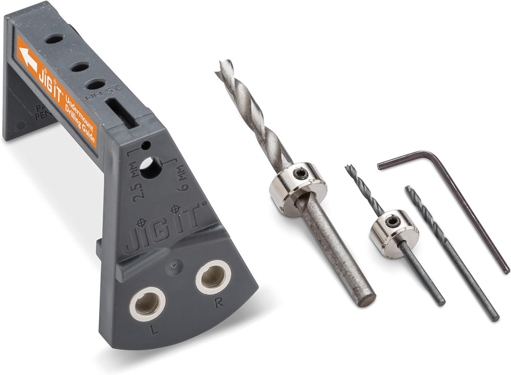 JIG IT Undermount Drilling Guide - Durable ABS Plastic Drill Angle Guide w/Steel