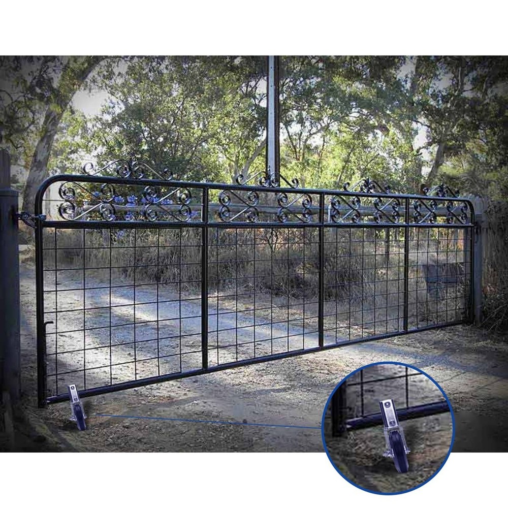 Gate Wheel Supporting Swing Gate with 1-5/8" Thru 2-1/8" Gate Frames, Gate Su...