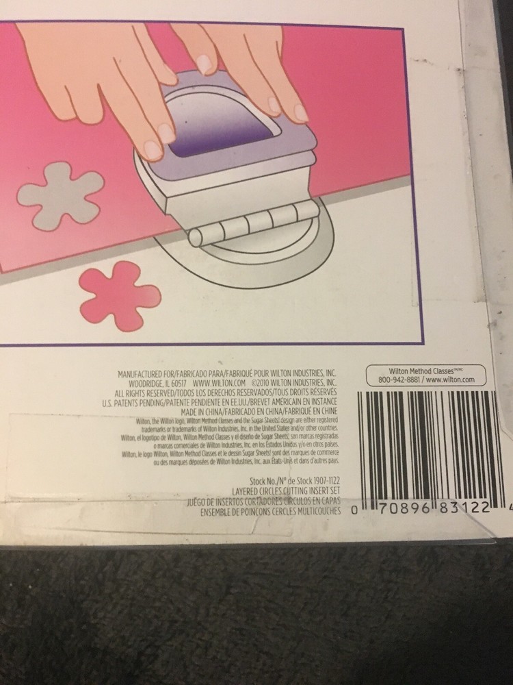 New~Wilton Sugar Sheet Cutting 3 Pc Insert Set Layered Circles Cake Decorating