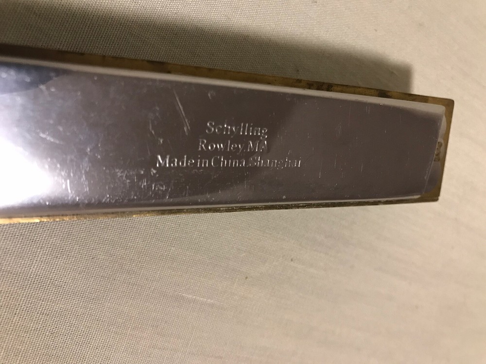 Vintage Schylling Classic 16 Hole Harmonica - Green Sides