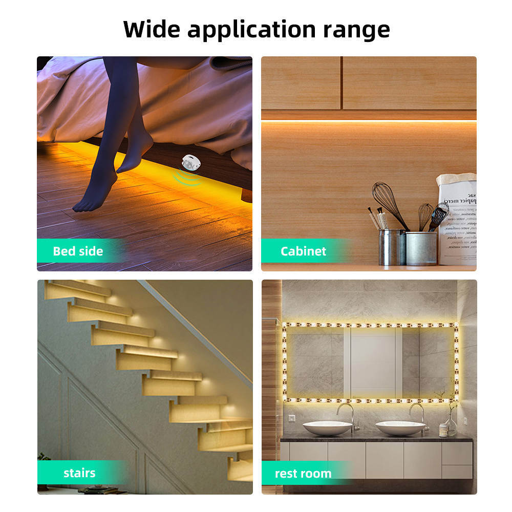 16.4ft Motion Activated LED Strip Light Waterproof for Kitchen, Bed, Stair