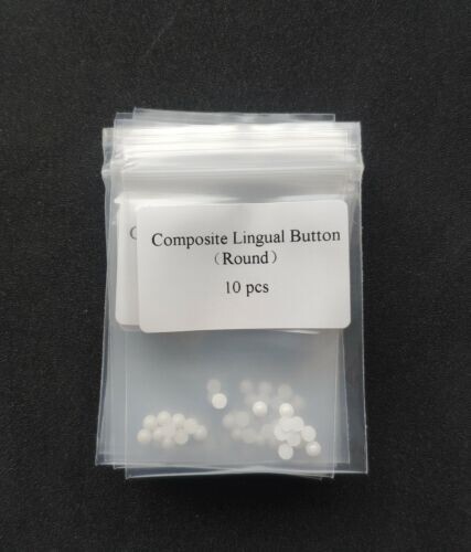 10Pcs/Pack Dental Orthodontic Ceramic Lingual Button Bondable Round Base Clear