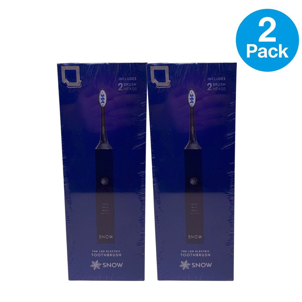 SNOW LED Electric Toothbrush 2 Pack Rechargeable New