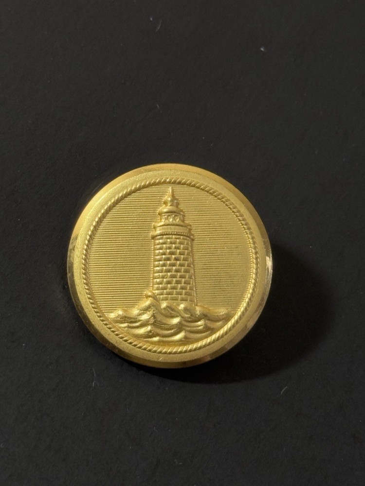 Vintage Gold Tone Lighthouse Service Button