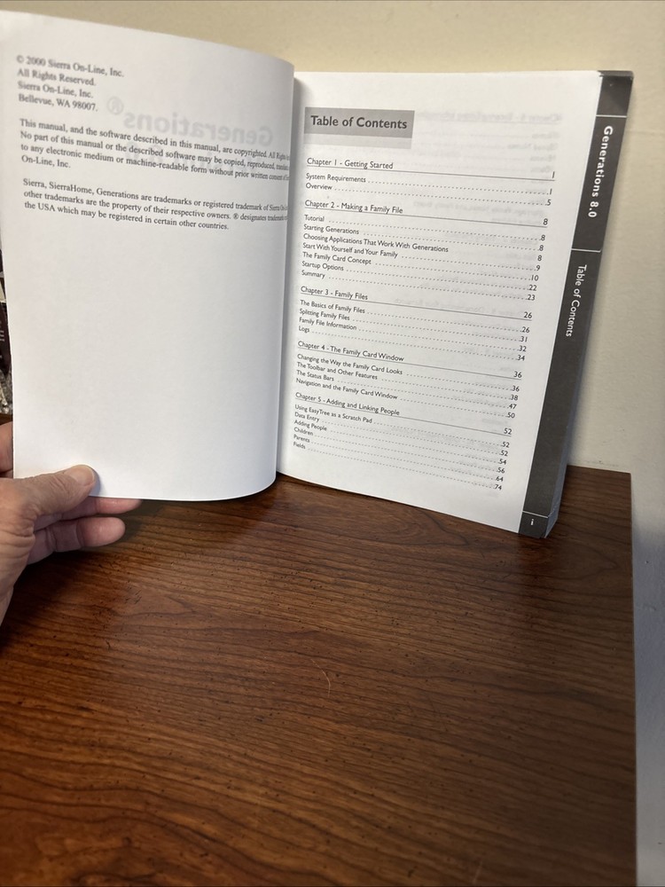 GENERATIONS FAMILY TREE Software MANUAL (2000 Paperback Book)