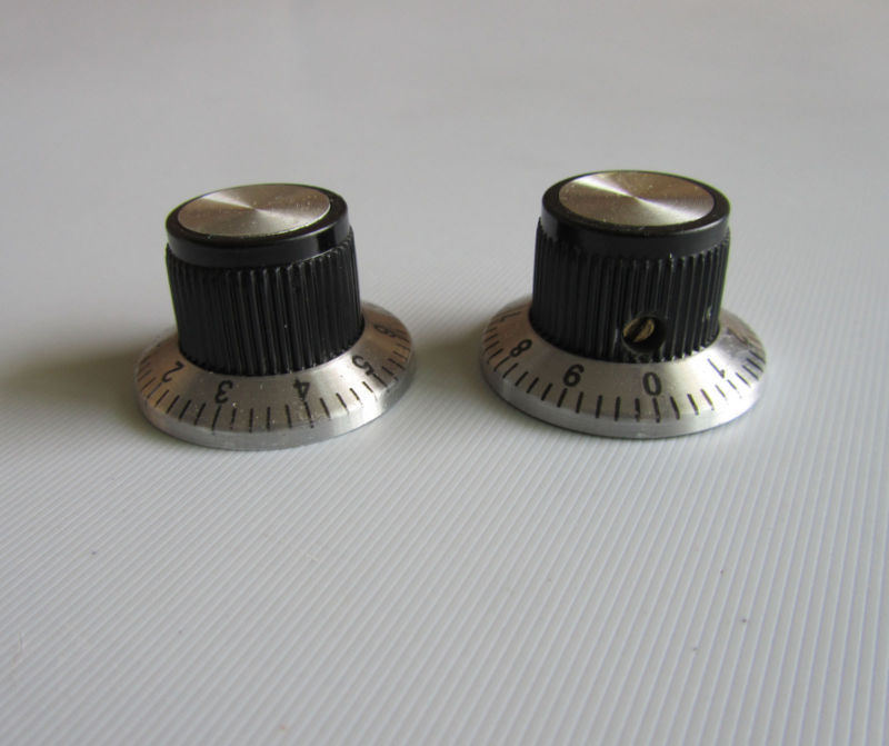 KAISH 6x Vintage Style Guitar AMP Amplifier Effect Pedal Knobs Black /Silver Cap