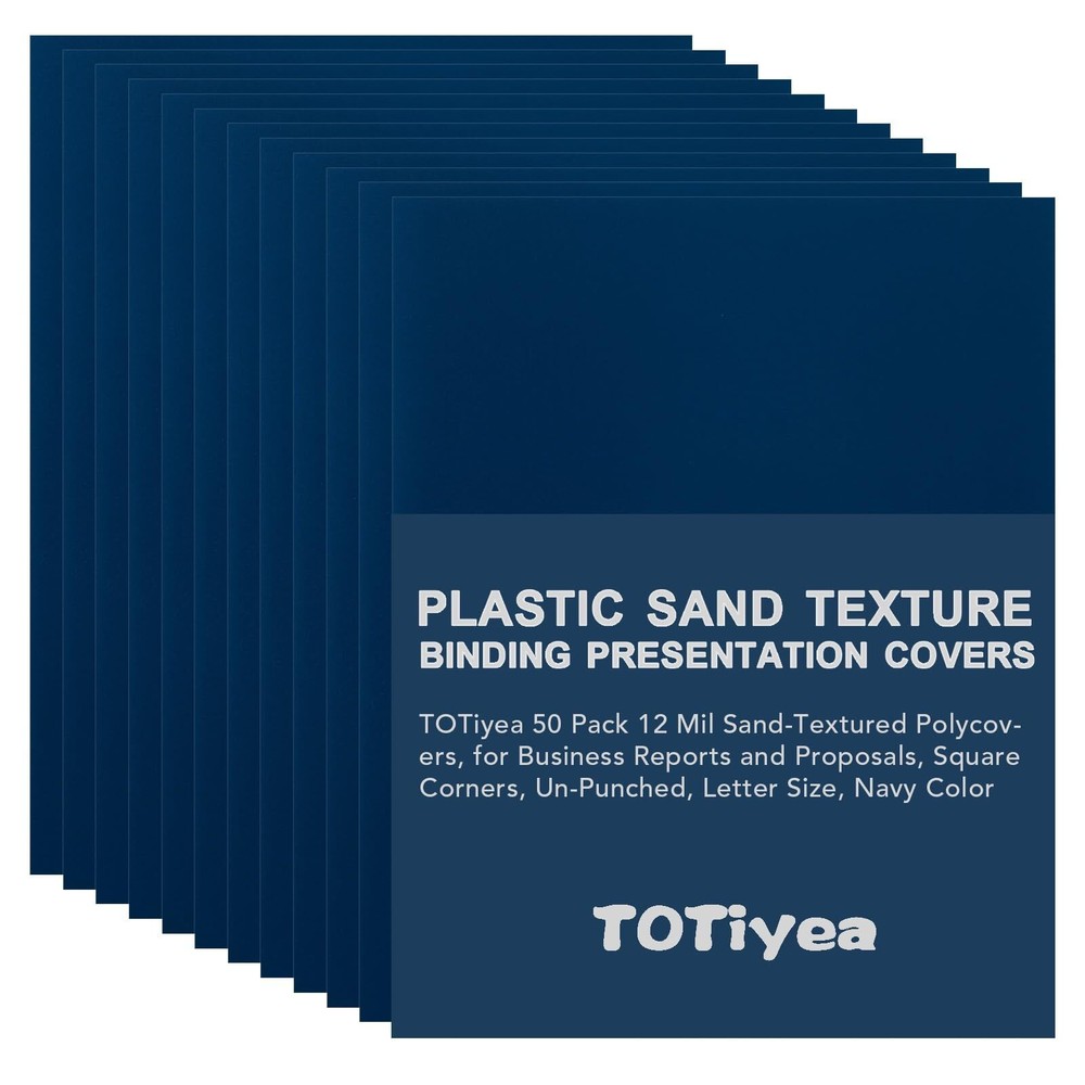 50 Pack 12 Mil Poly Binding Covers Sand Texture Binding Presentation Covers P...