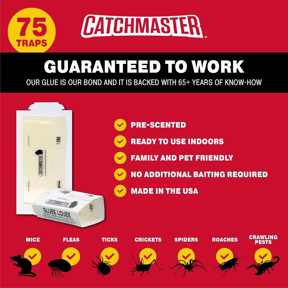 Catchmaster Bulk Pack Mouse and Insect Glue Boards 75-Pack