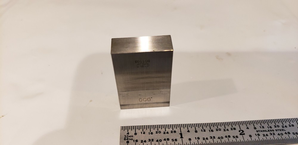 .900" CEJ Rectangular Steel Gage Gauge Block, Grade B