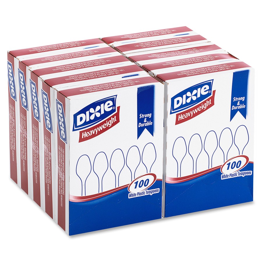 Dixie Heavy-duty Teaspoon - 100/box - Polystyrene - White (TH207)