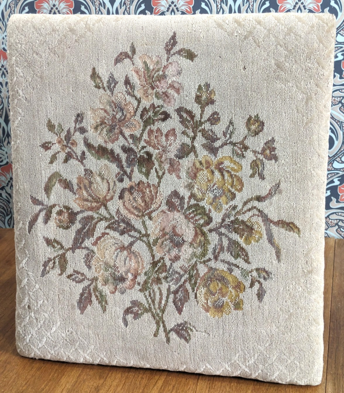 Victorian Upholstered Hourglass Ottoman Footstool Stool Antique 19th Century