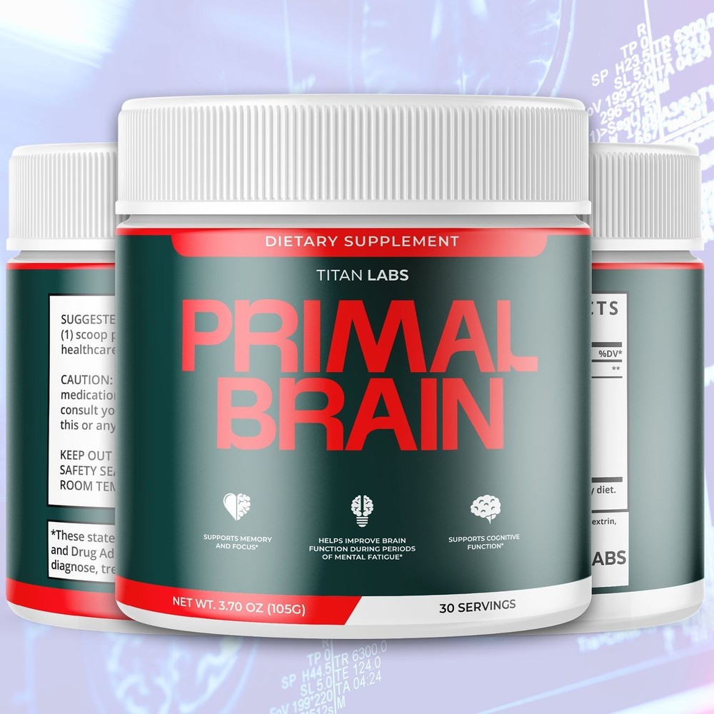 (3 Pack) Primal Brain Powder Natural Brain Support Formula PrimalBrain 90 Servs