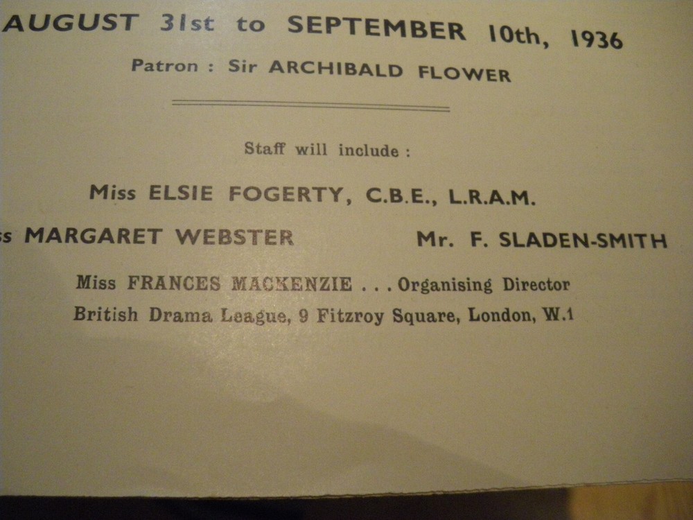 VINTAGE BRITISH DRAMA LEAGUE 1936