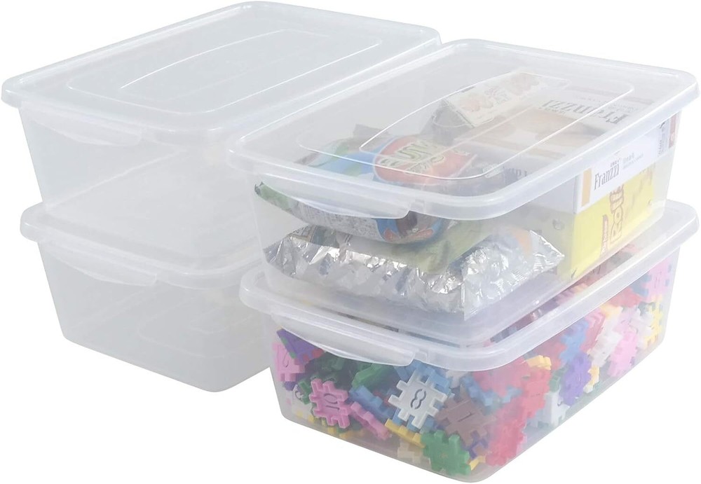 14-Quart Clear Storage Box with Lid Plastic Locking Box/Container