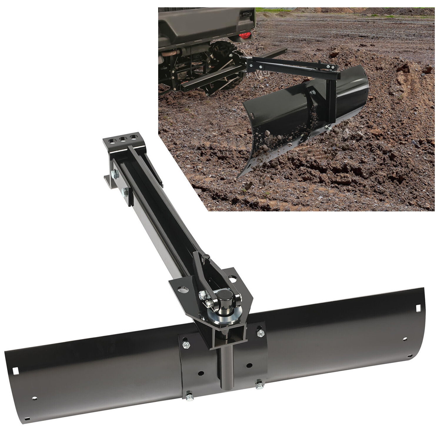 Universal Sleeve Hitch Tow Behind Rear Scrape Blade W/ hardware For UTV/ATV
