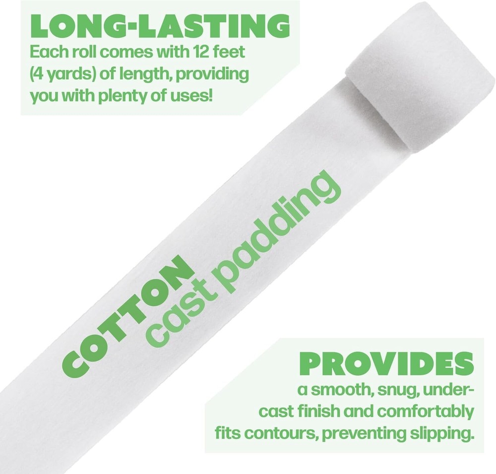 Cotton Cast Padding, Undercast Padding Cotton, 12 Rolls 2” x 12ft