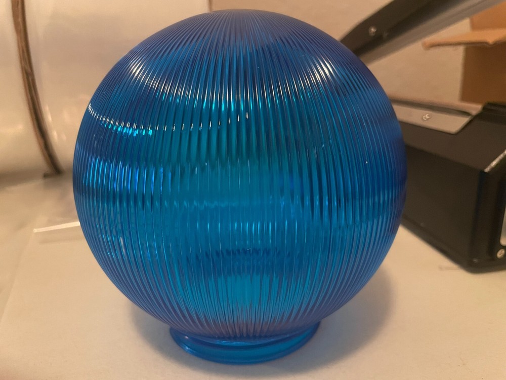 6" GLOBE BLUE PRISM  3-1/4" THREADED NECK