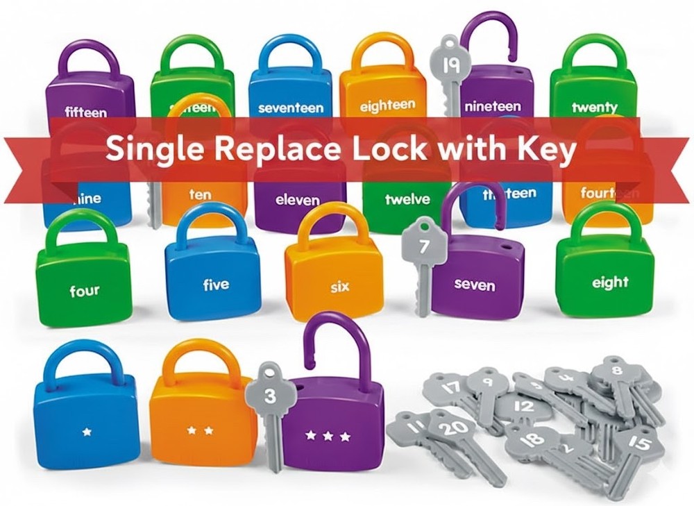 LAKESHORE EDUCATIONAL  UNLOCK IT NUMBER MATCH Single LOCKS & KEYS Replacements