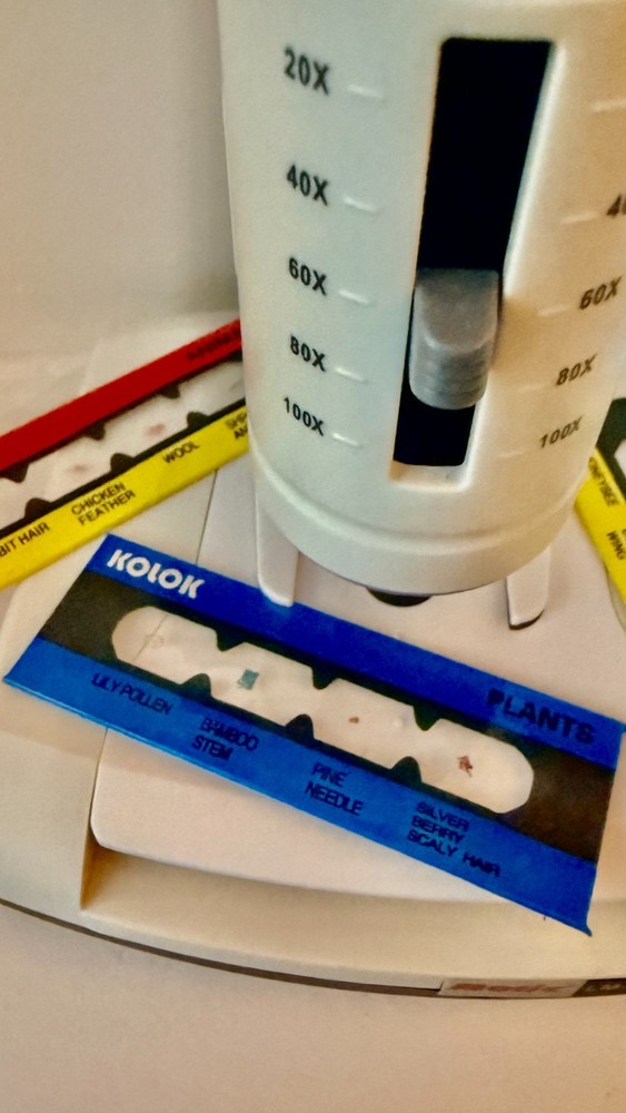 Motic LM-100 Microscope Kit WORKING w Case Sample Slides Tools Student Lab Set