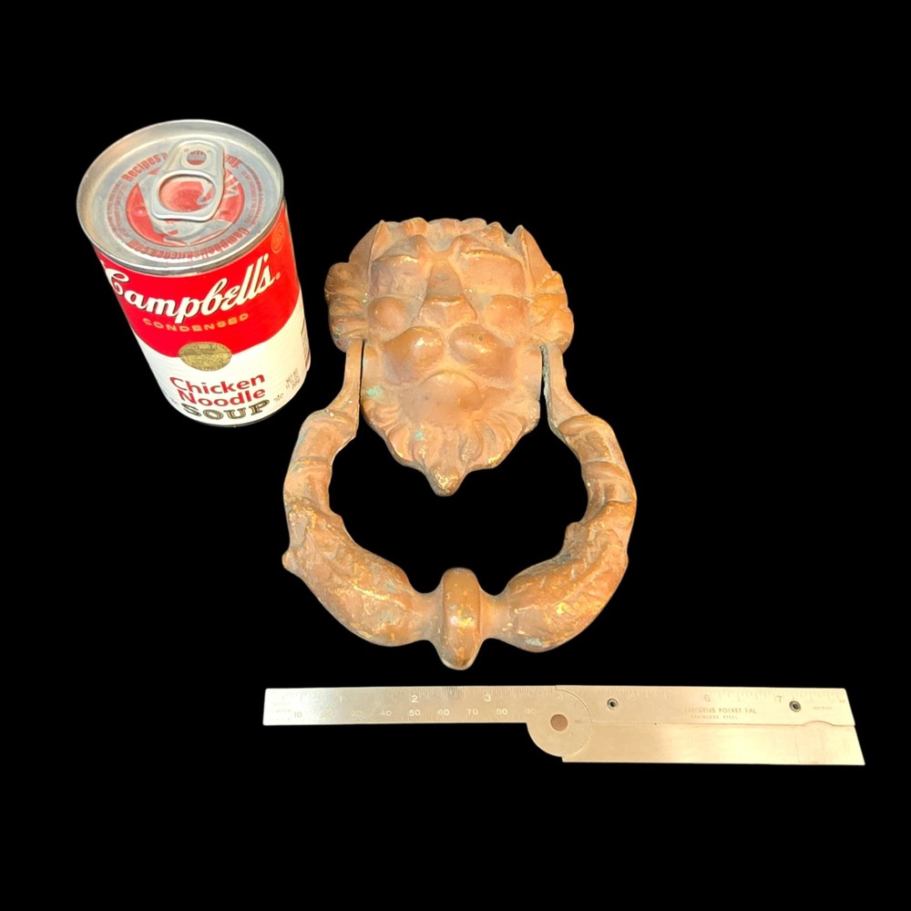 Antique Lion Head Door Knocker Brass